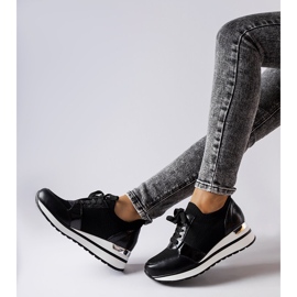 Inna Tênis de cunha preta da Bellante preto 1