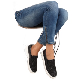 Elegante elegante slipony 788-26 Preto 2