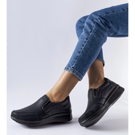 Tênis de cunha Rhéaume preto com aberturas 1