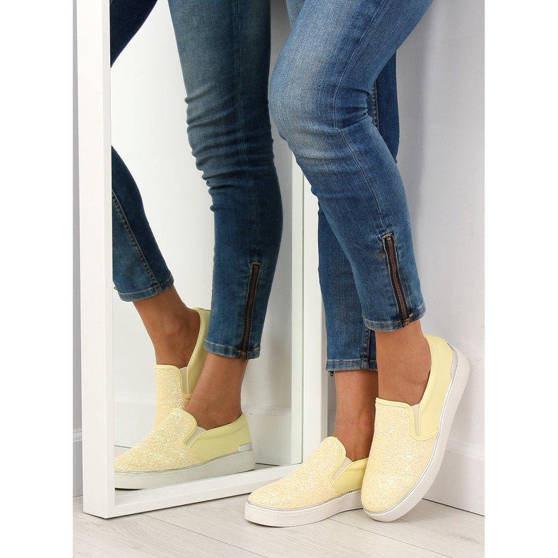 Elegante elegante slipony 788-26 Amarelo 1