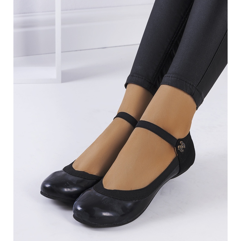 Bailarinas pretas com elástico Hari preto 1