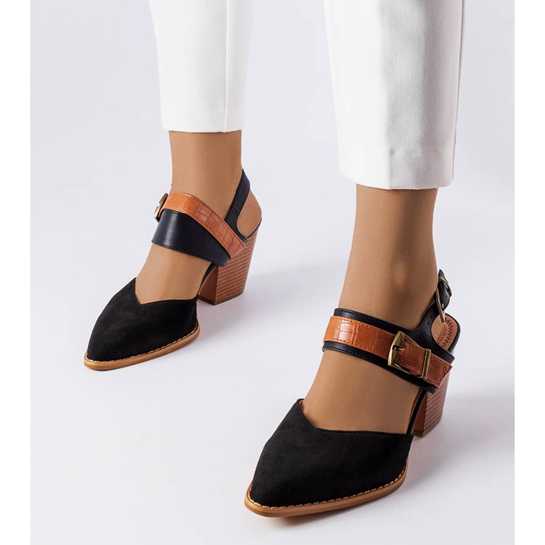 Sapatos de salto agulha pretos Hardouin 1