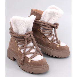Botas de neve de pele de carneiro Shea Khaki marrom 1