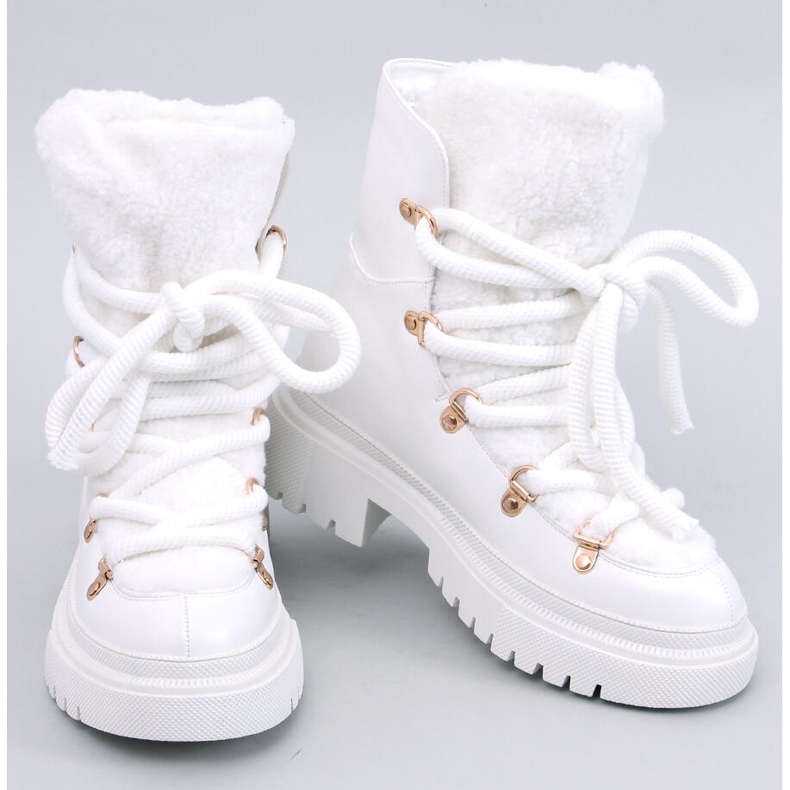 Botas de pele de carneiro Shea White branco 1