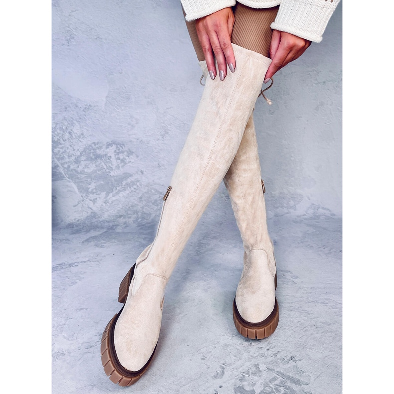 Botas femininas Alyssa bege 1 Botas femininas Alyssa bege 1