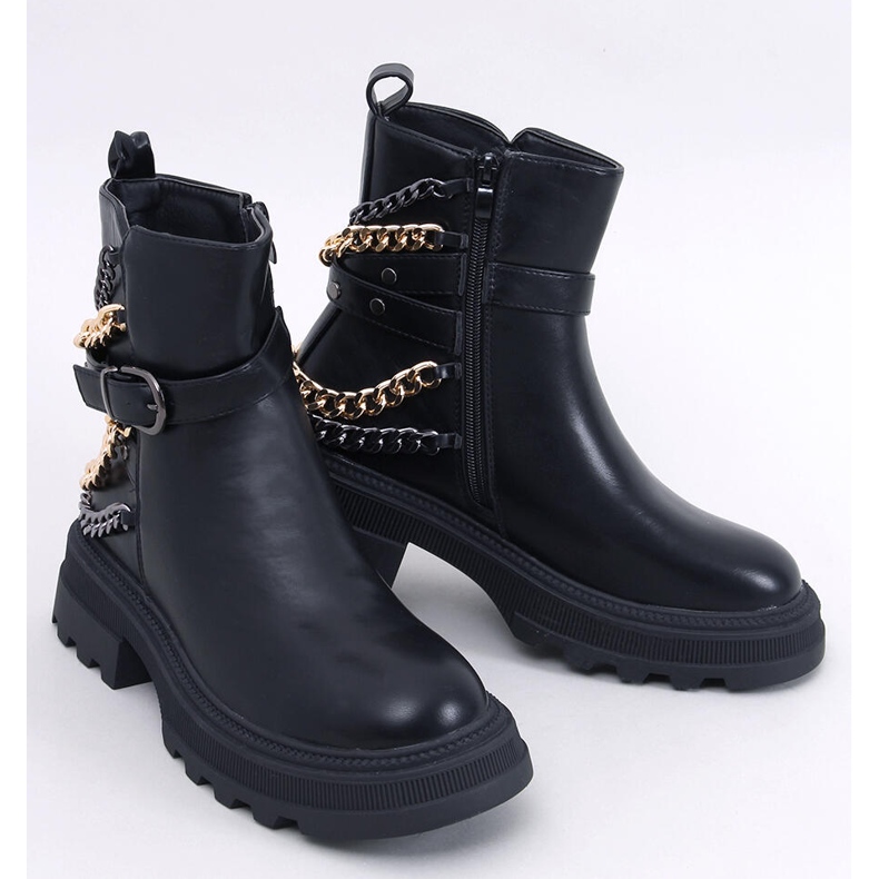 Botins militares com correntes Toliver Preto 1