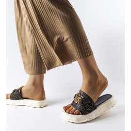 Slides decorativos de borracha preta da Bérard preto 1