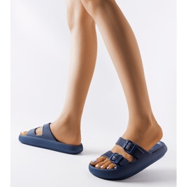 Sliders de borracha azul marinho com fivelas de Padova 1