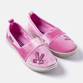 Bailarinas de veludo rosa escuro da Patria 1