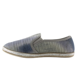 Tênis estilo slip-on cinza com sombreamento azul 1