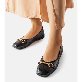 Bailarinas pretas vazadas de Schiavone preto 1