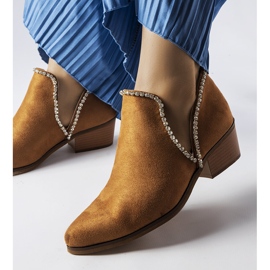 Botas marrons decoradas com strass Ditten marrom 1