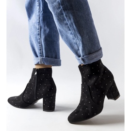 Botas Suvi de camurça preta com strass preto 1 Botas Suvi de camurça preta com strass preto 1