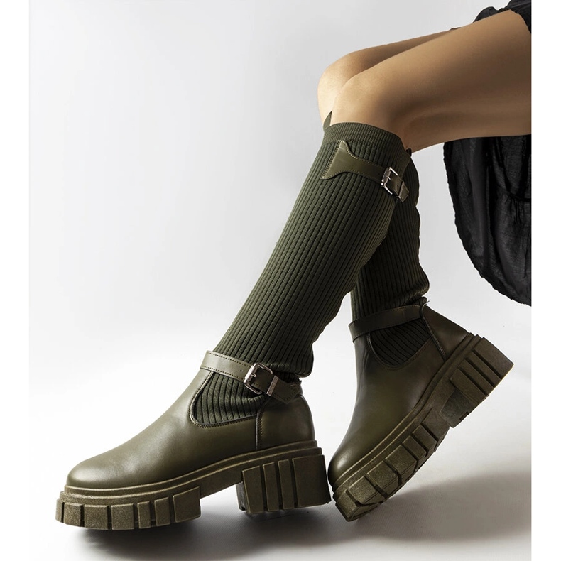 Bota verde com cabedal flexível Courcelle 1