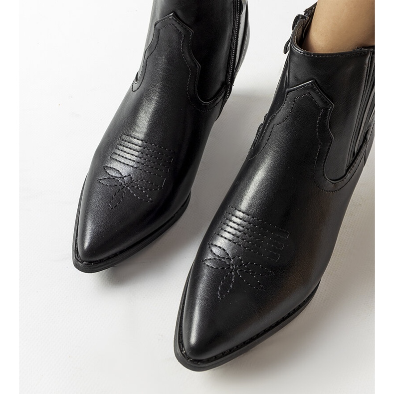 Botas de cowboy clássicas pretas, Gustav preto 1