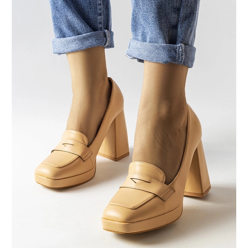 Sapatos de salto alto bege Inès 1