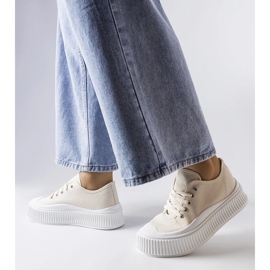 Tênis de solado chunky bege, Wallace. 1