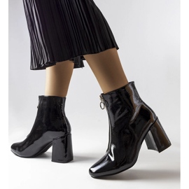Botas pretas envernizadas com zíper Soutter prateado preto 1