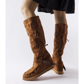 Inna Bota marrom estilo boho, Putignano castanho 1