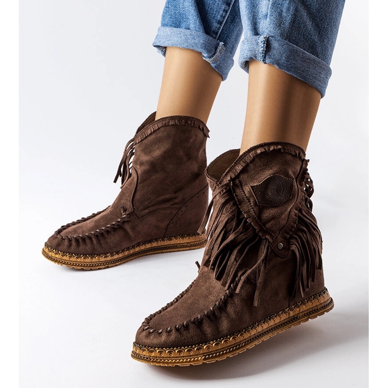 Inna Botas de cunha marrons, Giudice marrom 1