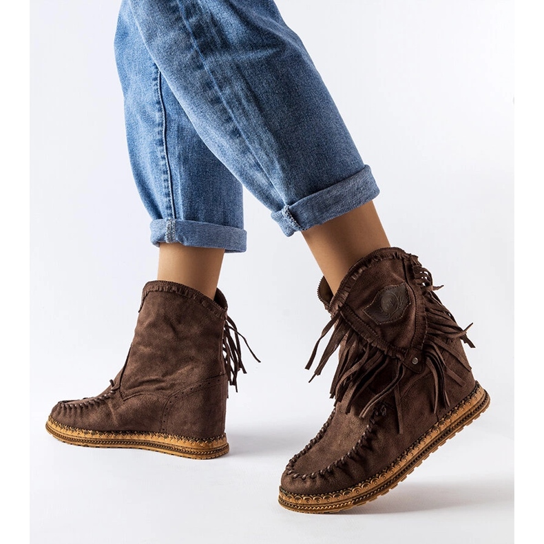 Inna Botas de cunha marrons, Giudice marrom 2
