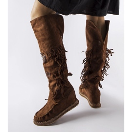 Inna Botas de cunha castanhas, Cascia marrom 1
