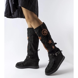 Inna Botas estilo boho pretas, Putignano preto 1 Inna Botas estilo boho pretas, Putignano preto 1