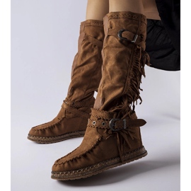 Inna Botas marrons com salto interno Filiberta marrom 1