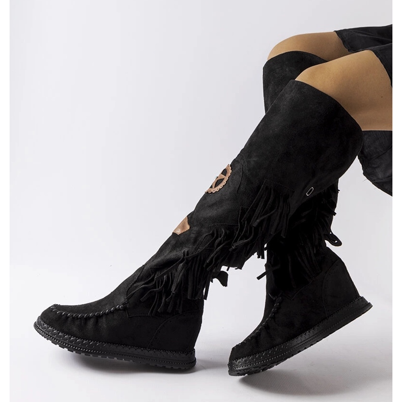 Inna Botas de cunha pretas, Cascia preto 1