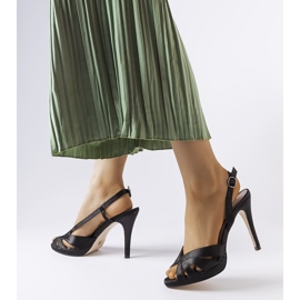 Sandália de salto alpaca preta preto 1