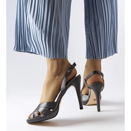 Sandália salto alto cinza alpaca 1