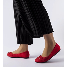 Bailarinas vermelhas com zircônia cúbica de Larissa vermelho 1 Bailarinas vermelhas com zircônia cúbica de Larissa vermelho 1