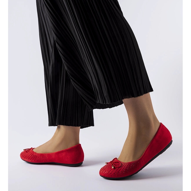 Bailarinas vermelhas com zircônia cúbica de Larissa vermelho 1