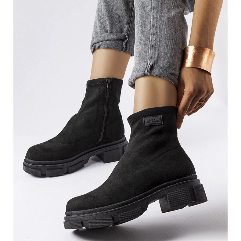 Botas de camurça isoladas pretas, Inge preto 2