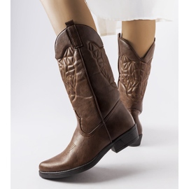 Botas de cowboy rasas marrons, Simonetta castanho 1