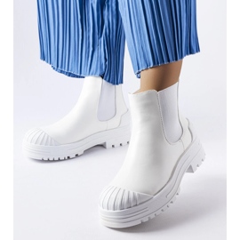 Inna Botas de trabalho brancas com inserções de borracha da Lange branco 1 Inna Botas de trabalho brancas com inserções de borracha da Lange branco 1