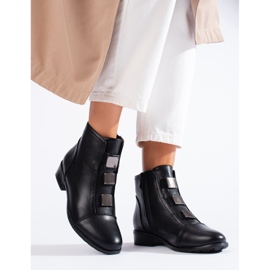 W. Potocki Bota de mulher Potocki com salto plano preto 1