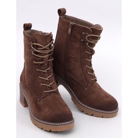 Botins confortáveis ​​de salto alto Reed Green castanho 1