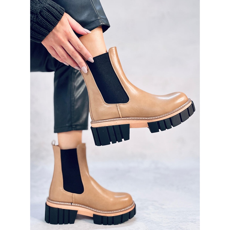 Botas Chelsea femininas Bella LT.KHAKI bege 1