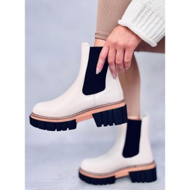 Botas Chelsea creme para mulher Bella Bege 1