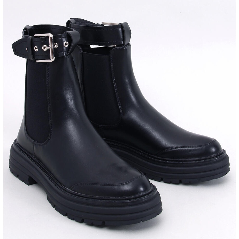 Botas Chelsea femininas Stoke Black Pu preto 1