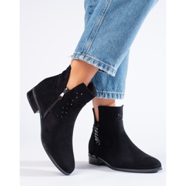 Botas de mola vazadas Vinceza pretas preto 1