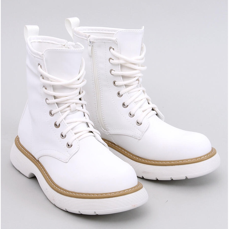 Botins com atacadores Peddy White branco 1