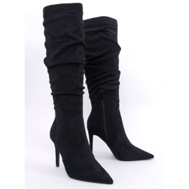 Botas clássicas de salto alto Danielle Black preto 1 Botas clássicas de salto alto Danielle Black preto 1