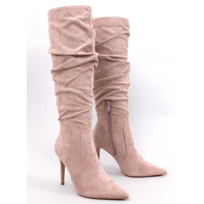 Danielle Botas clássicas de salto alto Khaki bege 1 Danielle Botas clássicas de salto alto Khaki bege 1
