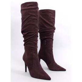 Botas clássicas de salto alto de Danielle Brown marrom 1