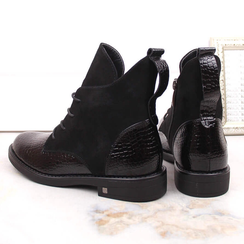 Botas com isolamento crocodilo preto para mulher Potocki 2