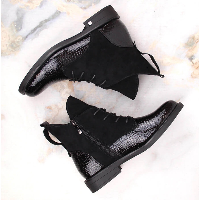 Botas com isolamento crocodilo preto para mulher Potocki 1