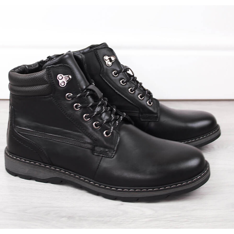 Botins masculinos de couro com isolamento, pretos, T.Sokolski Z23-111 1