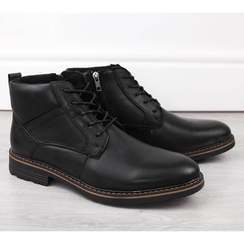 Botins masculinos de couro com isolamento, pretos, T.Sokolski Z22-69 1